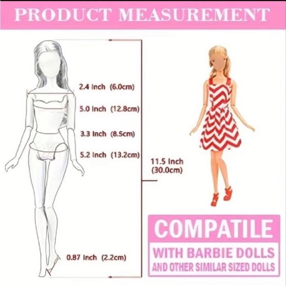 Barbie doll clothes - 3 piece set
Distressed Jeans, Sweater, Beanie Off White - Picture 4 of 4